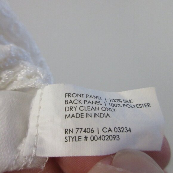 Club Monaco Silk Sheer Blouse Women S White Sleeveless Henley Boho Summer 104 - Picture 4 of 12